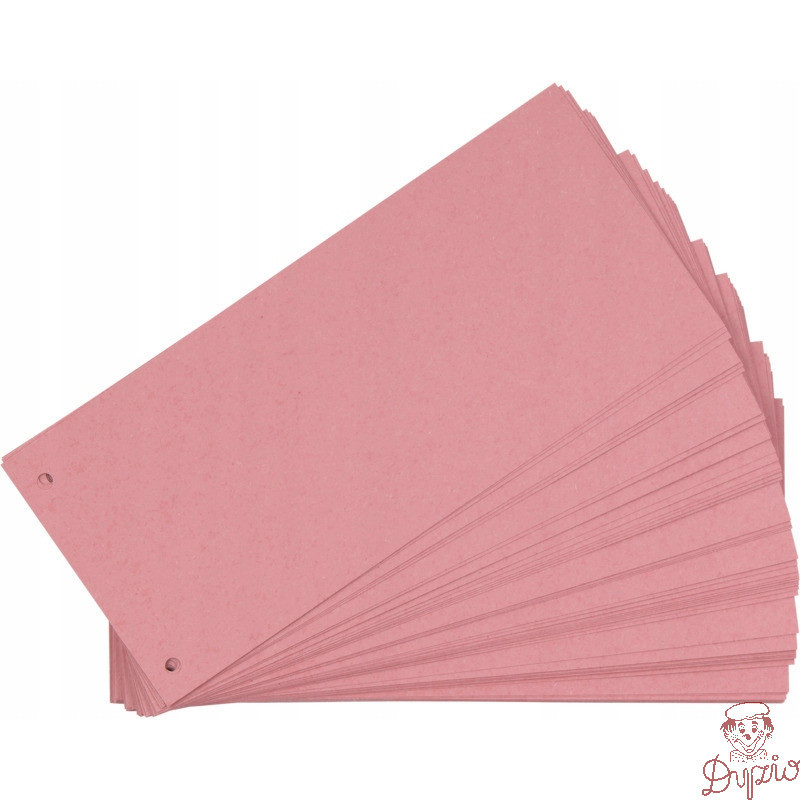 Przekładki do segregatora kartonowe 1/3 A4 105x240mm czerwona 100 sztuk 100205027 OXFORD