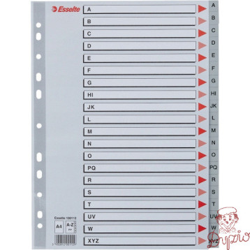 Przekładki plastikowe szare PP A4 A-Z alfabetyczne 100112 ESSELTE