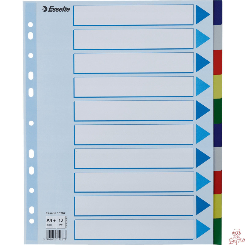 Przekładki plastikowe MAXI z PP 10 kart 15267 ESSELTE