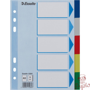 Przekładki plastikowe z PP A5 5 kart 15264 ESSELTE
