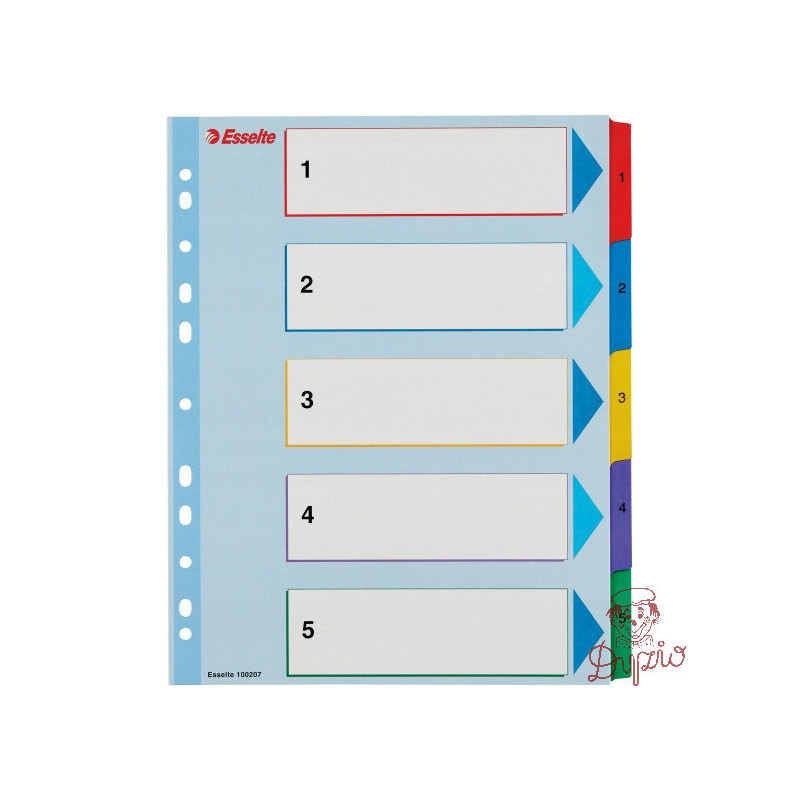 Przekładki kartonowe MYLAR A4 MAXI 1-5 ESSELTE 100207