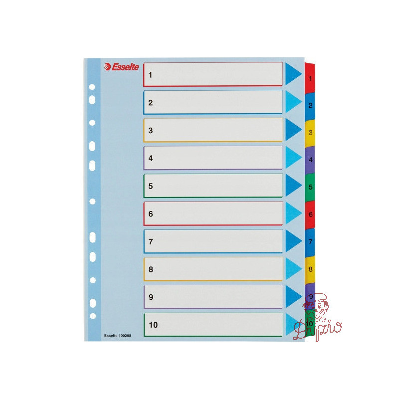 Przekładki kartonowe MYLAR A4 MAXI 1-10 ESSELTE 100208
