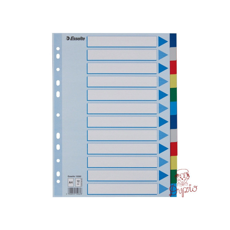 Przekładki plastikowe z PP A4 12 kart 15262 ESSELTE