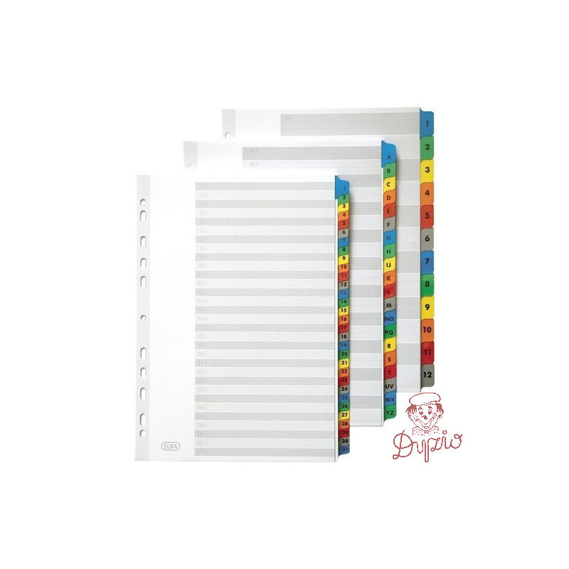 Przekładki alfabetyczne do segregatora A4 kartonowe A-Z MYLAR 100204595 OXFORD