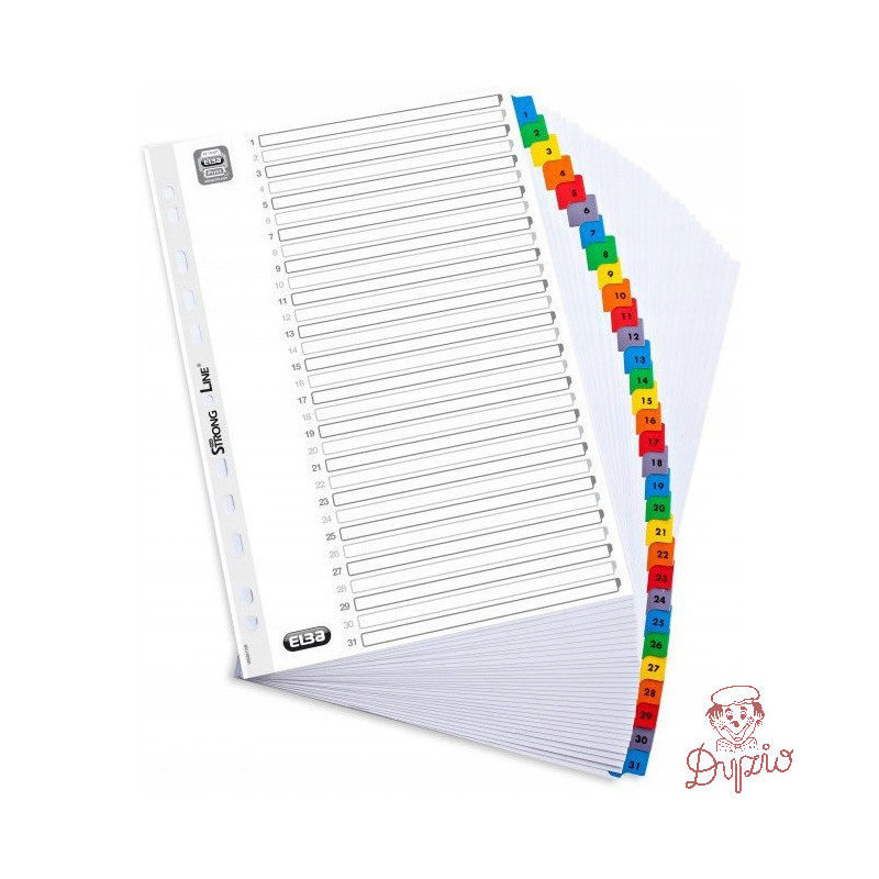 Przekładki kartonowe A4 MYLAR 1-31 numeryczne wzmocnione 100204620 OXFORD