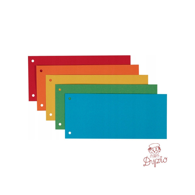 Przekładki kartonowe 1/3 A4 (100 sztuk) mix kolorów (separatory) 624450 ESSELTE