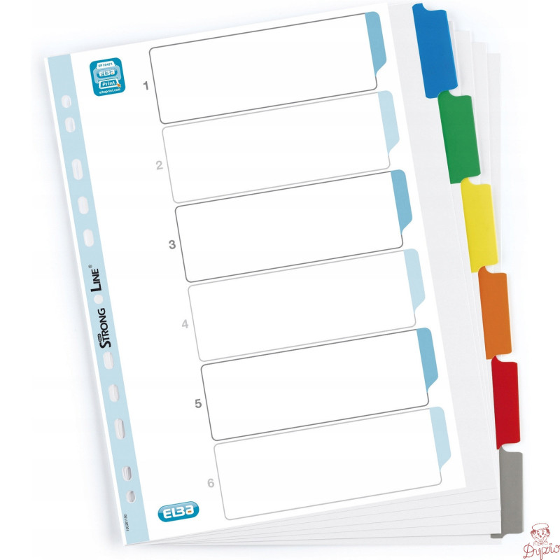Przekładki kartonowe A4+ MYLAR 1-6 kolor 100204992 OXFORD