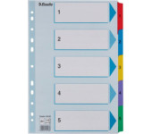 Przekładki kartonowe MYLAR A4 1-5 białe 100160 ESSELTE
