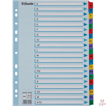 Przekładki kartonowe MYLAR A4 A-Z białe 100166 ESSELTE