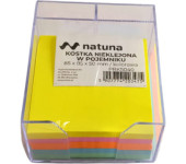 Bloczek nieklejony 85x85x50mm kolorowy + pojemnik NATUNA