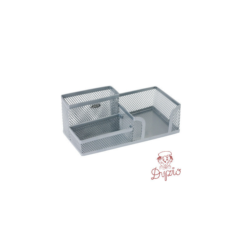 Przybornik na biurko GRAND metalowy srebrny GR-093S 120-1335