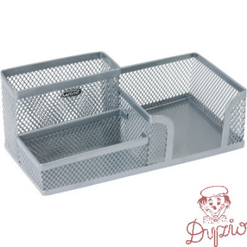 Przybornik na biurko GRAND metalowy srebrny GR-093S 120-1335