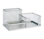 Przybornik na biurko NATUNA siatka srebrny 204x104x100mm (3A)