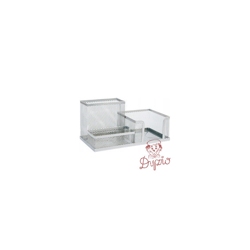 Przybornik na biurko NATUNA siatka srebrny 204x104x100mm (3A)