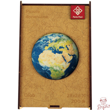 Puzzle drewniane 200 elementów 28x28cm GLOB 0422-0003-04 Panta Plast