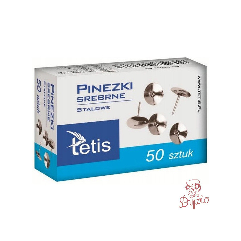 Pinezka srebrna (50szt.) GP090-AS TETIS