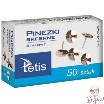 Pinezka srebrna (50szt.) GP090-AS TETIS