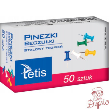 Pinezki beczułki kolor (50szt) GP100-AB TETIS