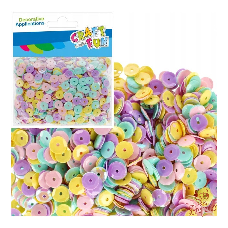 Cekiny metaliczne pastelowe mix 42,5g CRAFT WITH FUN 531732