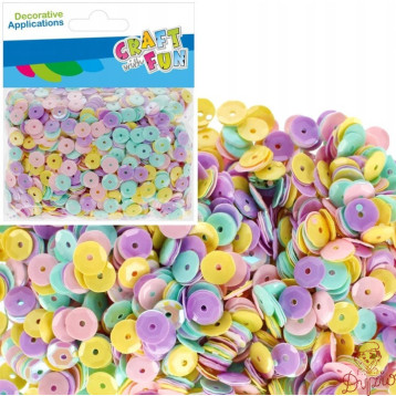 Cekiny metaliczne pastelowe mix 42,5g CRAFT WITH FUN 531732