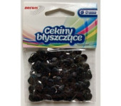 Cekiny hologramowe 8mm czarne H70 BREWIS