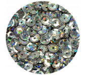 Cekiny błyszczące 8mm srebrne hologramowe H80 BREWIS