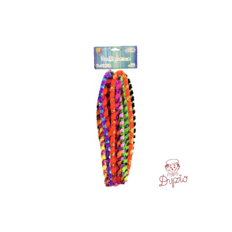 Druty pluszowe przeplatane mix 9mm x 50cm DP-0217 ALIGA