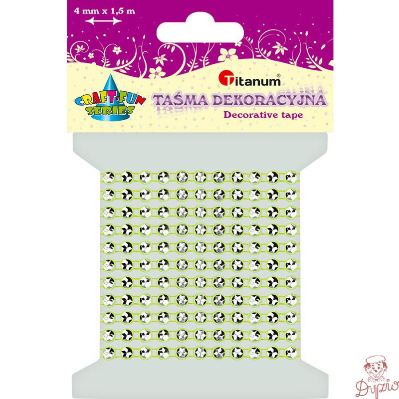 Taśma z kryształkami j.zielona 4mm, dł.1,5m 363500 TITANUM