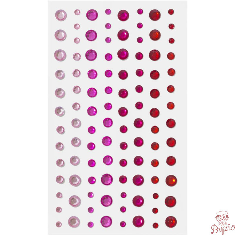 Kryształki samoprzylepne 3-6mm czerwone (104szt.) 251110 Galeria Papieru