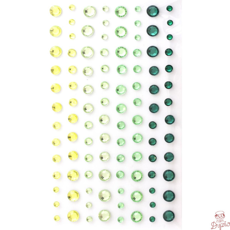 Kryształki samoprzylepne 3-6mm zielone (104) 251112 Galeria Papieru
