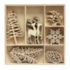 Ozdoby drewniane, CHOINKA i RENIFERY (30szt) 253044 Galeria Papieru