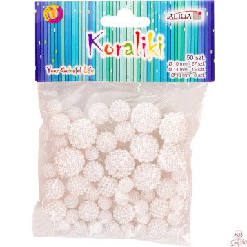 Koraliki plastikowe perłowe mix rozm. (50) PJ-0613 ALIGA