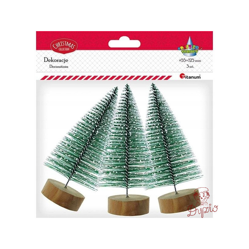 Ozdoba świąteczna choinka 5x13cm (3 sztuki) 628093 TITANUM