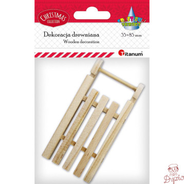 Dekoracje drewniane SANKI 35x85mm 626415 TITANUM