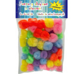 Pompony akrylowe z otworem w środku 60szt. PM-0010 ALIGA