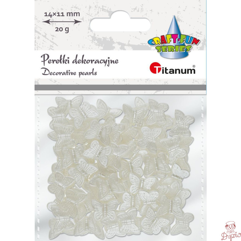 Koraliki perełki motylki 20g, 14x11mm 649894 TITANUM
