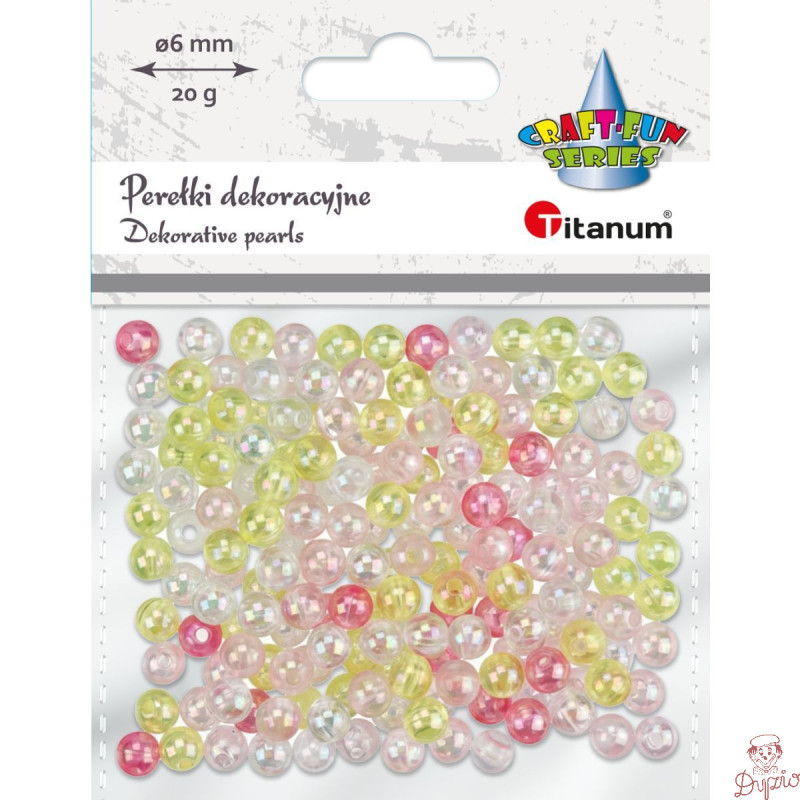 Perełki kolorowe 20g, 6mm 649452 TITANUM