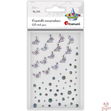 Kryształki samoprzylepne MOTYLE + Kropki (64 sztuki) 627664 24SL0341 TITANUM