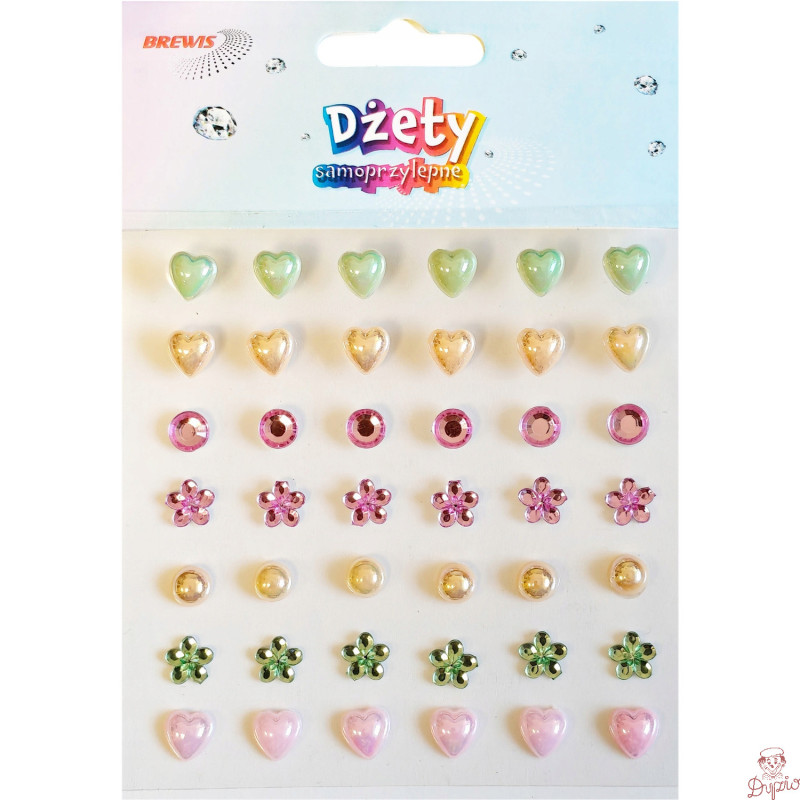Dżety samoprzylepne DS106 kwiatki, serca BREWIS
