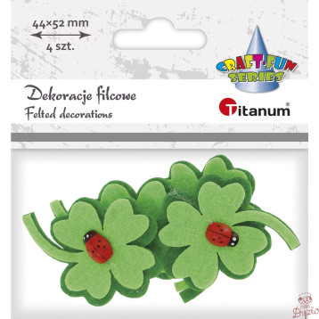 Filcowe KONICZYNKI z drewnianą biedronką 4szt. 399123 TITANUM