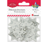 Drewniane gwiazdki ażurowe 25x29mm białe 15szt. 417644 TITANUM