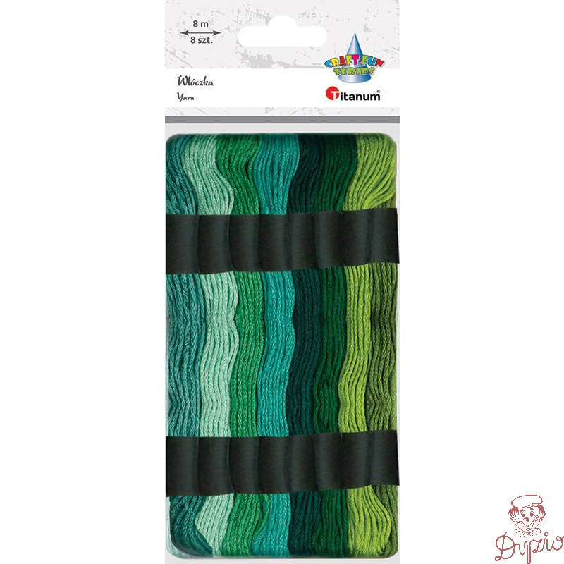 Mulina 8m tonacja zielona 8 kolorów 462572 TITANUM