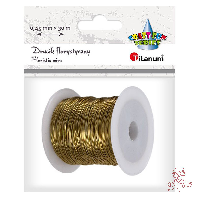 Drucik florystyczny 0,45mm x 30m złoty 339369 TITANUM
