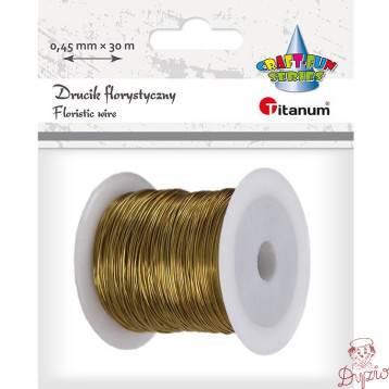 Drucik florystyczny 0,45mm x 30m złoty 339369 TITANUM