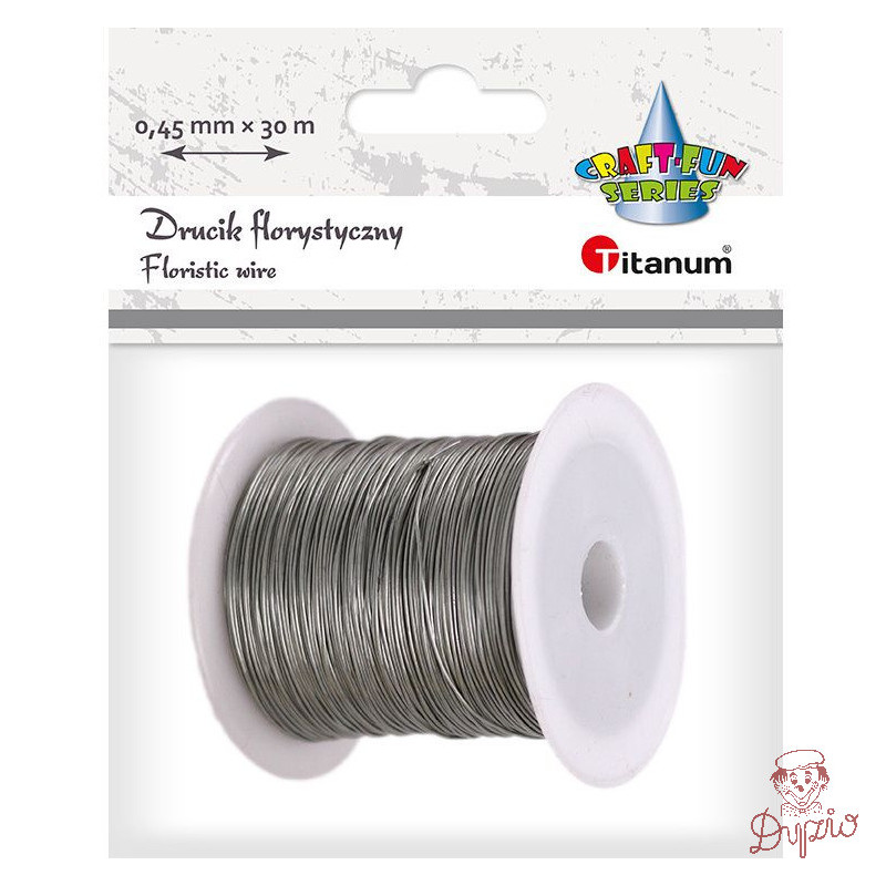 Drucik florystyczny 0,45mm x 30m srebrny 339370 TITANUM