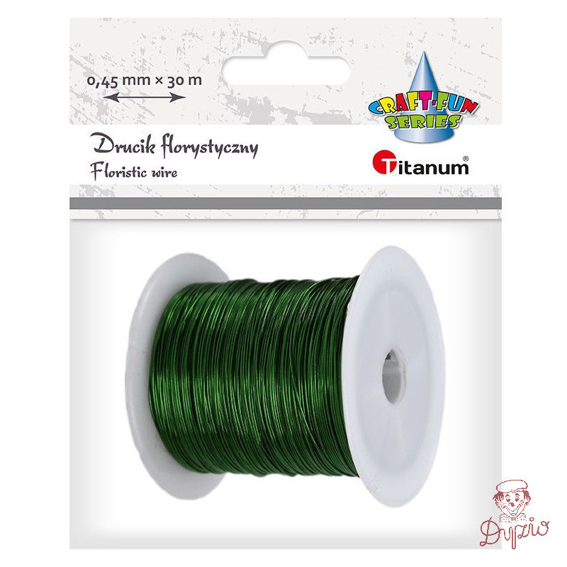 Drucik florystyczny 0,45mm x 30m zielony 339371 TITANUM