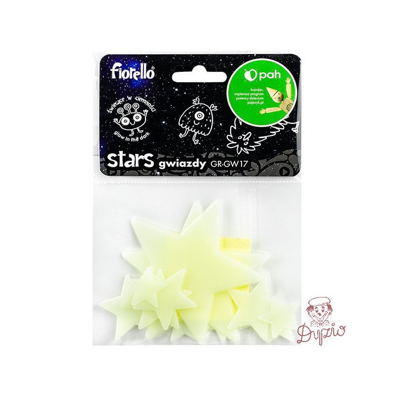 Ozdoby fluorescencyjne GWIAZDKI miks 12szt. GR-GW17 170-2813 FIORELLO