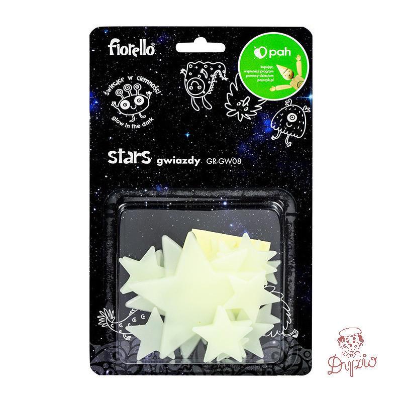 Ozdoby fluorescencyjne GWIAZDKI miks 24szt. GR-GW08 170-2804 FIORELLO