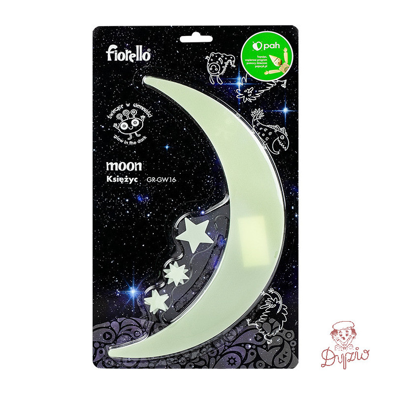 Ozdoby fluorescencyjne KSIĘŻYC I GWIAZDY 6szt. GR-GW16 170-2812 FIORELLO
