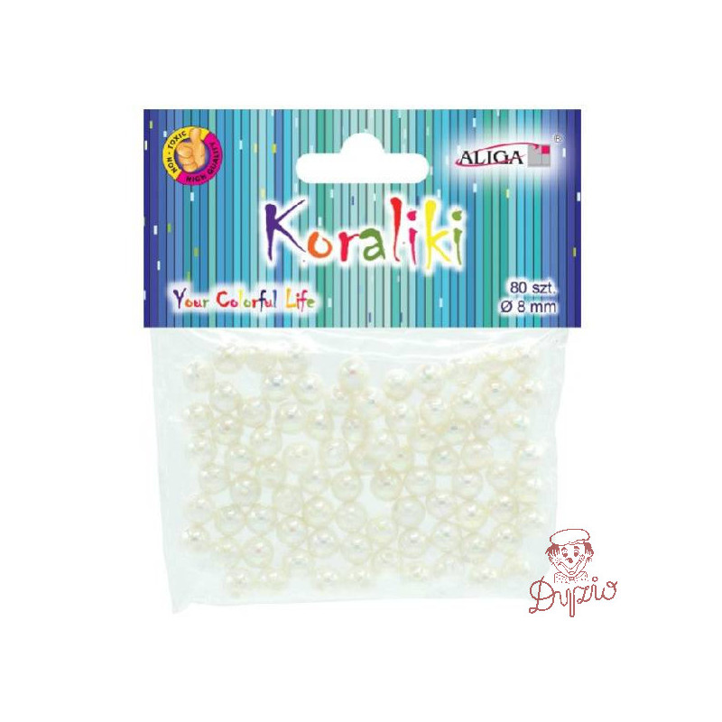 Koraliki perłowe 8mm (80 szt.) PJ-0829 ALIGA